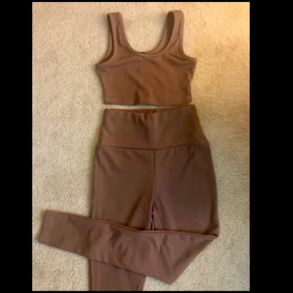 SHEIN ribbed crop top and leggings set NEW